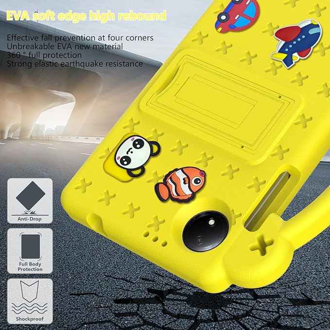 AKABEILA Compatible with Doogee U11/U11 Pro 2025 11 inch/Tab G6/Tab G6+ 11 inch/Infinix Xpad 20 2025 inch/Umidigi G7 Tab Pro 2024 11 inch Tablet Case, Shoulder Strap & Stand Handle Yellow