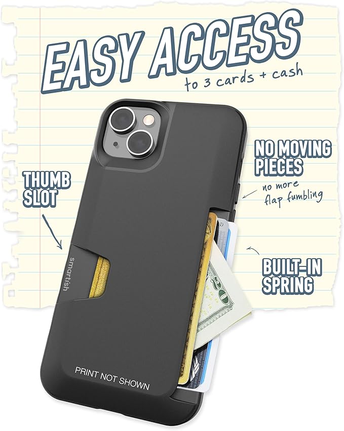 Smartish® iPhone 14 Plus Wallet Case - Wallet Slayer Vol. 1 [Slim + Protective] Credit Card Holder - Drop Tested Hidden Credit Card Slot Cover for Apple iPhone 14 Plus - Custom Prints