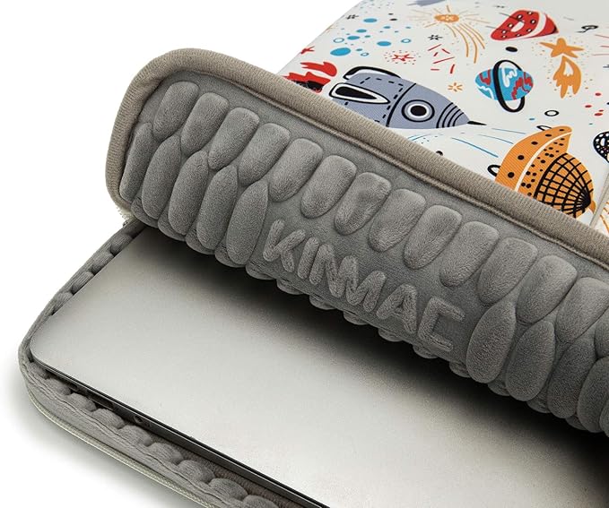 Kinmac 360 Degree Protective Laptop Sleeve Case Bag with Handle for MacBook Air 15 inch and 15 inch-15.6 inch HP Lenovo Dell ASUS Acer Laptop (Spaceship)