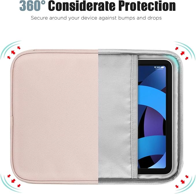 TiMOVO 8-9 Inch Tablet Sleeve Case for All-New iPad mini 7 (A17 Pro, 2024), iPad mini 6 (8.3-Inch, 2021), iPad mini 5/4/3/2/1, Portable Protective Pouch Bag for iPad mini, Pink