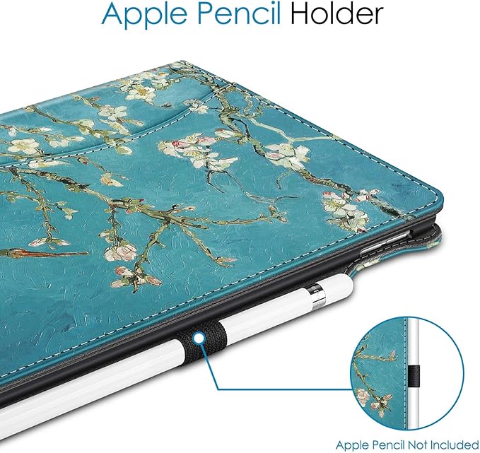 Fintie Case for iPad Air (3rd Gen) 10.5" 2019 / iPad Pro 10.5" 2017- [Sleek Shield] Premium PU Leather Slim Fit Multi Angle Stand Cover with Pocket, Pencil Holder, Auto Wake/Sleep, Blossom