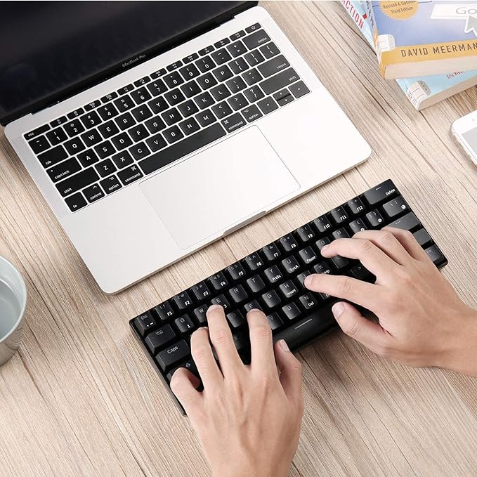 RK ROYAL KLUDGE RK61 Wireless 60% Triple Mode BT5.0/2.4G/USB-C Mechanical Keyboard, 61 Keys Wireless Mechanical Keyboard, Compact Gaming Keyboard w/Software (Hot Swappable Brown Switch, Black)