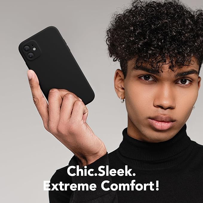 Magnetic for iPhone 11 Phone Case Silicone, Compatible with MagSafe, [Full Camera Protection][Screen Protector] Slim Shockproof Protective Case for iPhone 11 6.1", Black