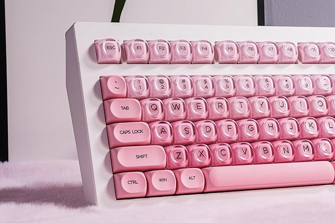 ZORNHER CG870 Foundation Mechanical Keyboard,80% Pink Creamy Keyboard Wireless,Cute Jelly MOA Profile Keycaps,Creamy Sounding Linear Switches,Hot-Swappable,RGB Backlit