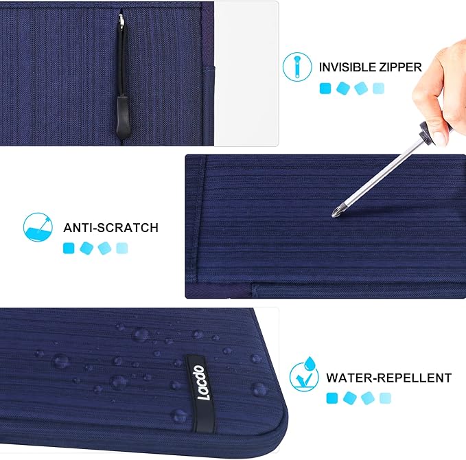 Lacdo Tablet Sleeve Case for 13 inch New iPad Air M4 M3 M2 2026-2024, 13 inch iPad Pro M5 M4, 12.9 inch iPad Pro with Magic Keyboard and Smart Keyboard Folio, iPad Sleeve 13 inch Protective Bag, Blue