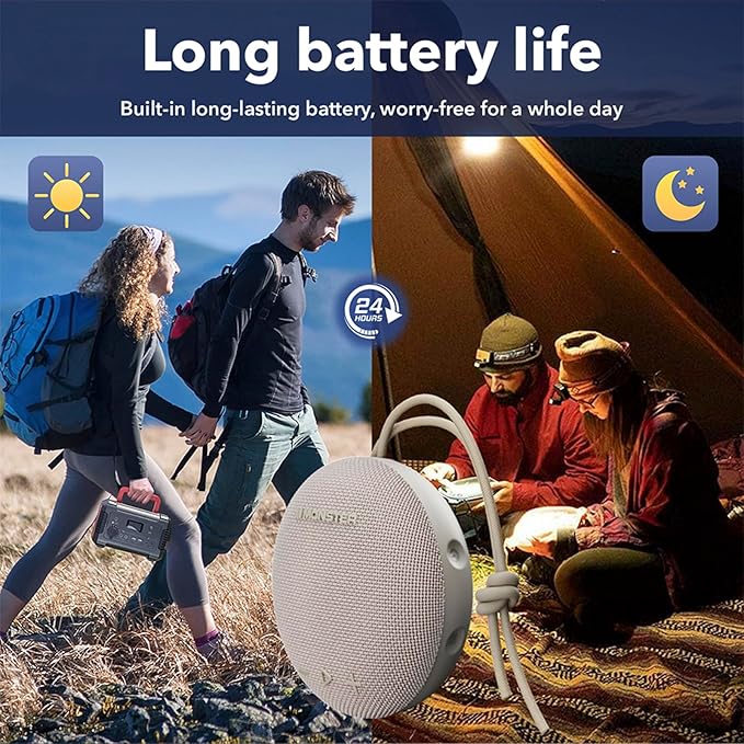 Monster Bluetooth Speaker, IPX8 Shower Speaker Waterproof, Bluetooth 5.4 with Loud HD Sound and Robust Bass, Extra Long Playtime Punchy, for Home, Beaches Portable Wireless Outdoor Speakers