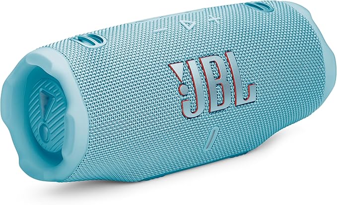 JBL Charge 6 - Portable Waterproof & Drop-Proof Bluetooth Speaker, Bold JBL Pro Sound with AI Boost, 28Hrs of Playtime, Built-in powerbank & Comes with a Sturdy/Removable Carrying Strap (Blue/Teal)
