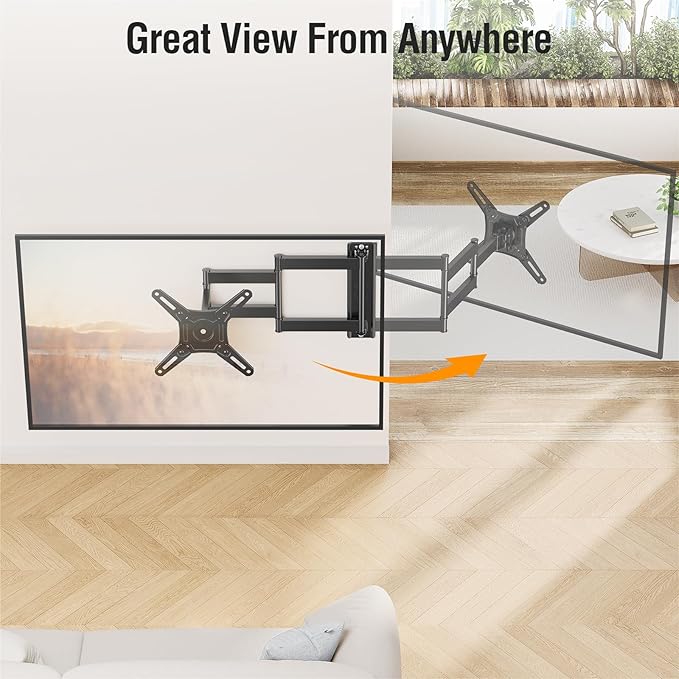 ELIVED Long Arm TV Wall Mount for Most 14-42 Inch tvs & Monitors, 21.7 Inch Long Extension TV Mount Swivel and Tilt, Full Motion Wall Mount Bracket Fit Max VESA 200x200mm, Holds up to 44 lbs.