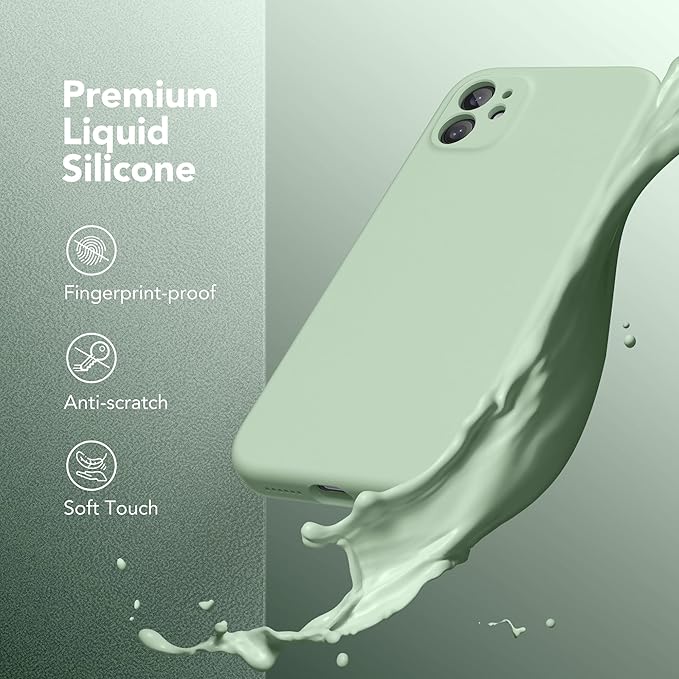 Magnetic for iPhone 11 Phone Case Silicone, Compatible with MagSafe, [Full Camera Protection][Screen Protector] Slim Shockproof Protective Case for iPhone 11 6.1", Light Cyan