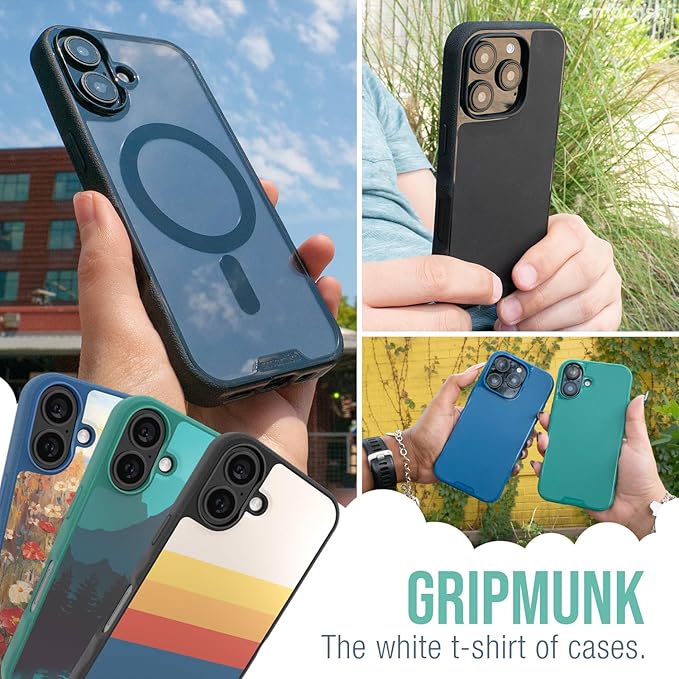 Smartish® iPhone 16 Magnetic Case - Gripmunk Compatible with MagSafe [Lightweight + Protective] Slim & Thin Grip Cover with Microfiber Lining for Apple iPhone 16 - Wildflower Fields