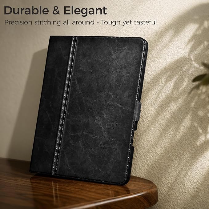 Slim Case for iPad Pro 11 Inch M5/M4 (2025/2024) A3357/A3358/A2836/A2837 with Pencil Holder,Lightweight Cover,Magnetic Closure,Multi Angle Stand,Typing Angle,Auto Sleep/Wake,Black