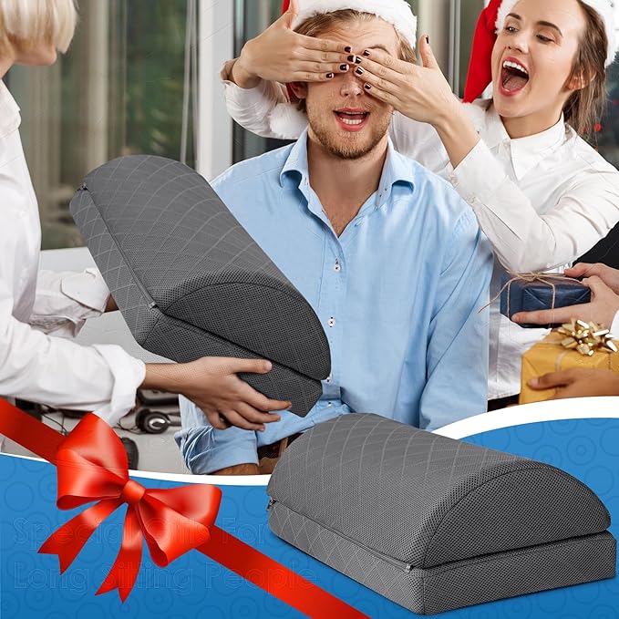 CushZone Foot Rest,Desk & Gaming Accessories,Foot Rest for Under Desk at Work,Comfortable Footrest with 2 Adjustable Heights & Removable Cover, Office Desk Accessories（Gray-20 in）
