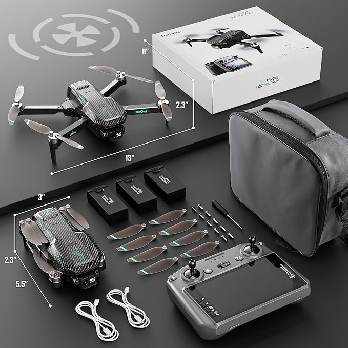 GPS Drone with 4K Camera for Adults, FPV RC Quadcopter, 90-min Flight Time, Auto Return, GPS Follow, Circle Fly, 5-inch LCD Tablet Screen, Brushless Motor, Lightweight Foldable Drone for Beginners