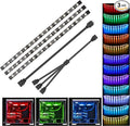 PC RGB Strip - 3pcs 5050 Magnetic PC LED Strip, Computer Case LED Light Strips for M/B with 12v 4pin RGB Header Compatible with Asus Aura Asrock RGB Led Gigabyte RGB Fusion MSI Mystic Light
