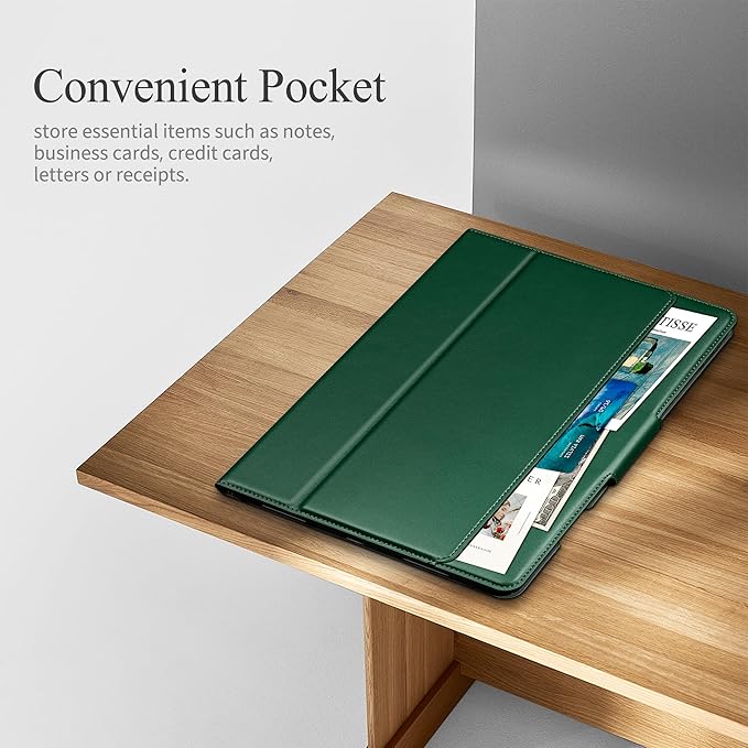 auaua Case for iPad Pro 11 Inch (M5/M4) 2025/2024, with Pencil Holder and Pocket, Multiple Angles Viewing, Magnetic Closure, Auto Sleep/Wake (Green)