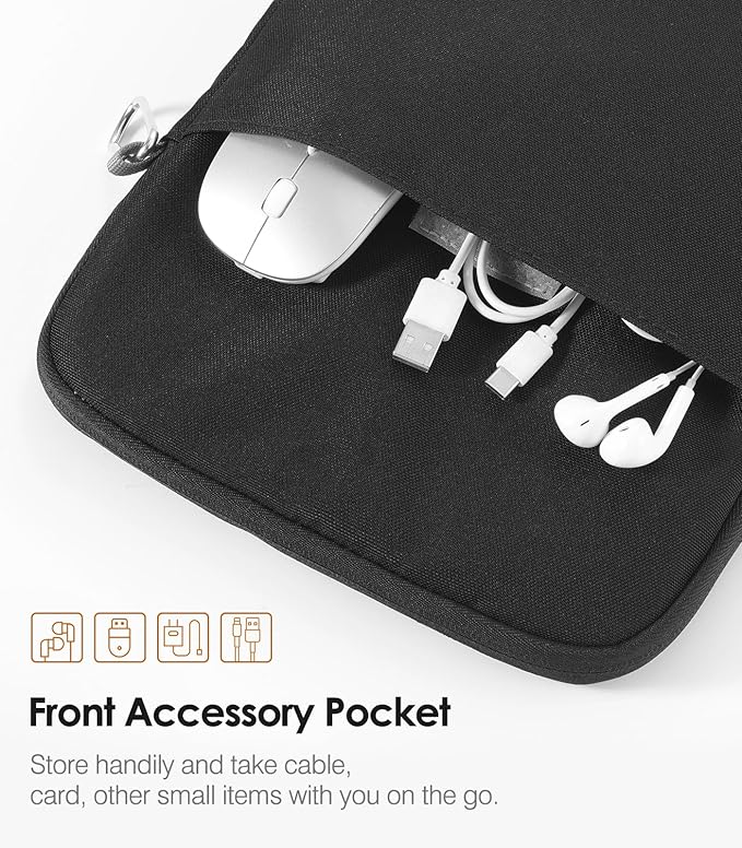 MoKo 9-11 Inch Tablet Sleeve Bag Carrying Case Fits New 11-inch iPad Pro M4/iPadAir M2 2024, Air 5/4/3 10.9"/10.5", Pro 11 M2, 10th 10.9, 9/8th Gen 10.2, Galaxy Tab S8/S9 11", Black