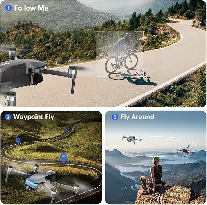 GPS Drones with Camera for Adults 4K, Under 249g, 45 Mins Flight, Brushless Motor, Light, Auto Follow, Tap Fly & Circle Fly, One Key Start, Foldable Drone for Adults Beginners