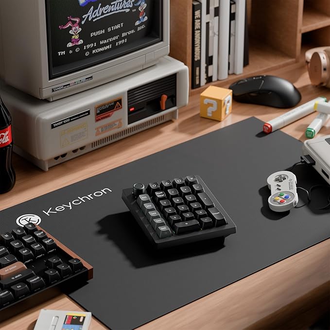 Keychron V0 Ultra 8K Polling Rate Wireless (2.4 GHz & Bluetooth) ZMK Custom Number Pad with Hot-swappable Brown Switches 360-Hr Battery OSA PBT Keycaps RGB Backllit for Mac Windows Linux