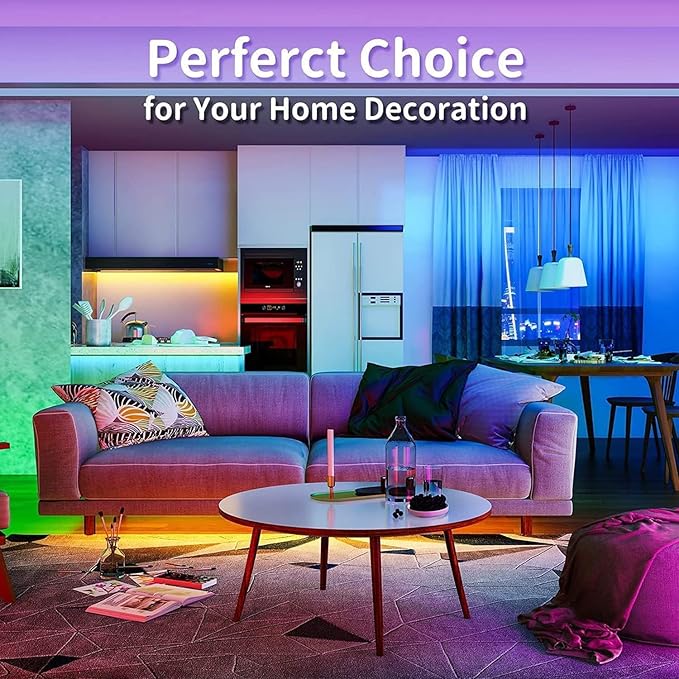 REEMEER LED Lights for TV 16.4ft LED Light for 45-75 Inch TVs RGB Lights Backlight Behind Music Sync Bluetooth APP and Remote Control TV LEDs Strip USB Powered for Bedroom/Gaming