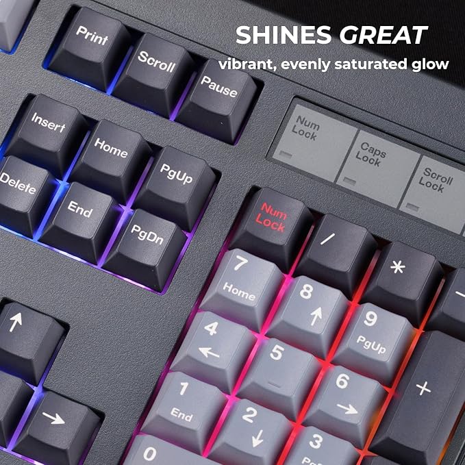 FL·ESPORTS OG104 Tri-Mode Retro Mechanical Keyboard, Full-Size Gasket Mount Gaming Keyboard, Hot Swappable, PBT Keycaps, 4000mAh for Mac/PC - Silent Switches | Black