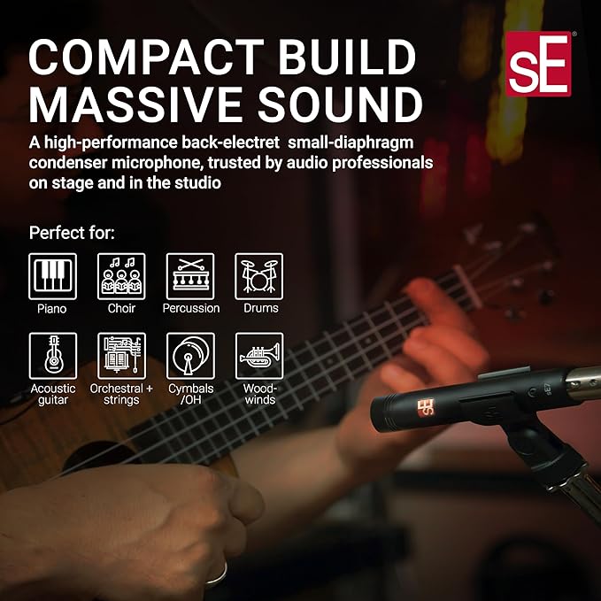 SE ELECTRONICS - sE7 Small Diaphragm Cardioid Condenser Microphone with Clip, Factory Matched Pair