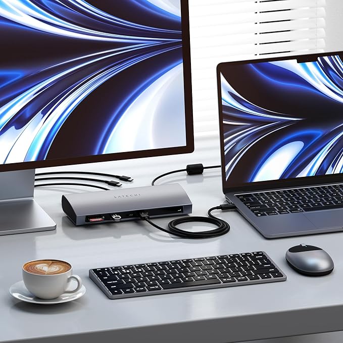 Satechi 11 in 1 Thunderbolt 4 USB C Docking Station, 100W Charging, Dual 4K/60Hz displays, 3 Thunderbolt Ports, 3 USB-A 3.2 Ports, USB-A 2.0 Port, SD Card Reader for MacBook Air/Pro, Mac/Windows