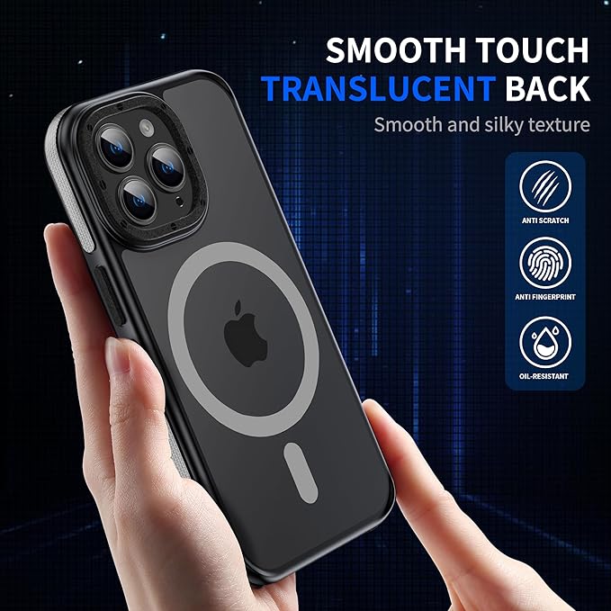 Strong Magnetic case for iPhone 14 pro max [10Ft Military-Grade Protection] Compatible with MagSafe Shockproof Slim Thin Cover 6.7 inch, Grey Bumper Case