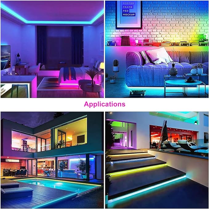 16.4FT WS2812B 5V LED Strip Lights 150 Individual Addressable RGB IC 5050SMD LEDs - Flexible White PCB IP65-30LEDs/m MagicRGB Dream Color for DIY Chasing Color Project (No Power Supply & Controller)