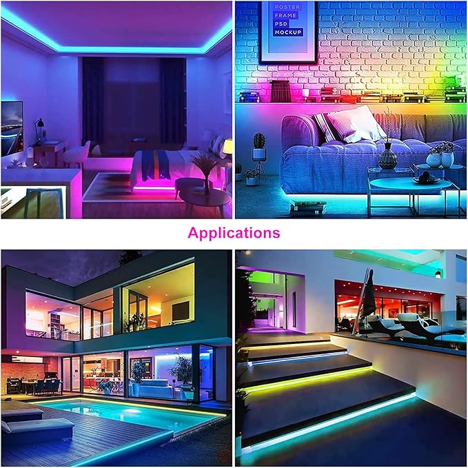 16.4FT WS2812B 5V LED Strip Lights 300 Individual Addressable RGB IC 5050SMD LEDs - Flexible Black PCB IP30 - 60LEDs/m MagicRGB Dream Color for DIY Chasing Color Project (No Power Supply & Controller)