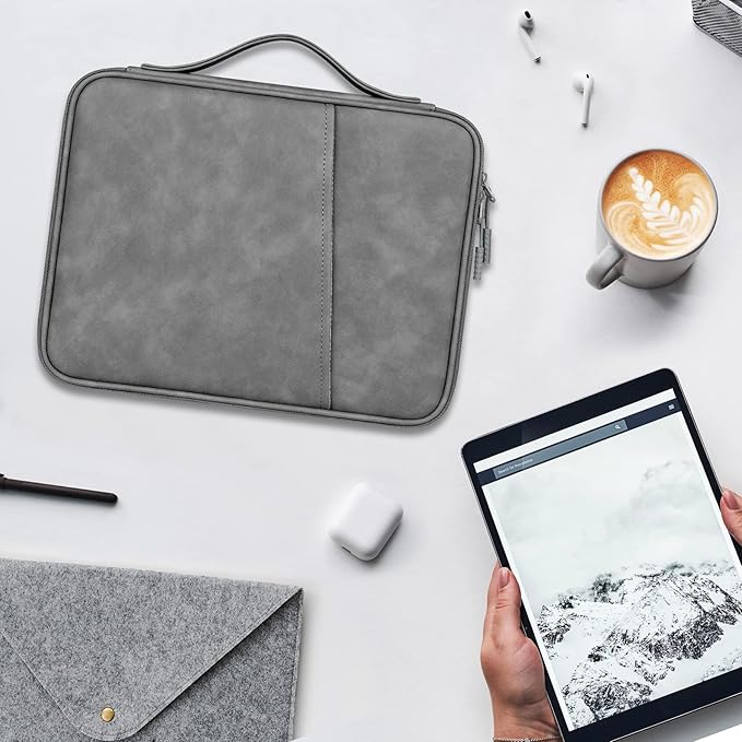 Lacdo Tablet Sleeve Bag Carrying Case for 13 inch New iPad Air M4 M3 M2 2026-2024, 13 inch iPad Pro M5 M4 2025-2024, 12.9" iPad Pro with Magic Keyboard, Water-Resistant iPad Pro Air Bag, Dark Gray