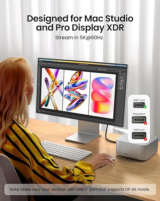 Silkland USB C Monitor Display Cable 6.6FT [4K@144Hz/60Hz 8K@30Hz], USB C 3.2 Gen 2x2 Video Cable, 20Gbps Data Transfer, 240W PD Fast Charge, Compatible with iPhone 16, MacBook Pro, iPad