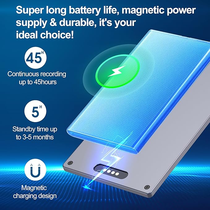 2026 Upgraded 128GB（9860 Hours） AI Voice Recorder with APP Control, Transcribe & Summarize, Note Voice Recorder Support DSP Noise Cancellation, Audio Recorder for Lectures, Meetings, Calls, Grey