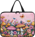10 Inch Mushroom Butterfly Laptop Sleeve Cover Computer Bag Tablet Carrying Case with Handle, Water-Repellent Tote Bags Notebook Sleeves Handbag Messenger Briefcase Shoulder Bag