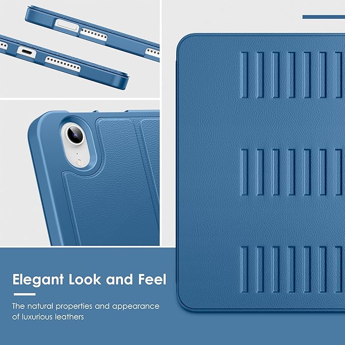 VIKESI Case for iPad mini 7 (A17 Pro) and iPad mini 6,Multiple Angles Magnetic Stand Cover,Shockproof Soft Back,Pencil Holder,and Auto Sleep/Wake,Navy Blue
