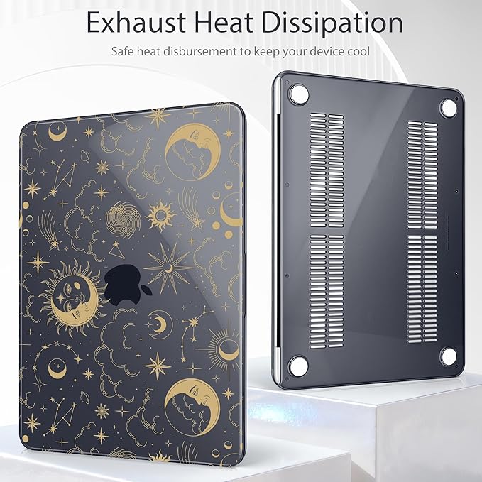 Tuiklol for 2026 MacBook Neo 13 Inch A18 Pro Chip Case, (Model A3404) Anti-Scratch Anti-Drop Slim Hard PC Shell Case with Shockproof Protective MacBook Neo Laptop Cover, Moons and Stars