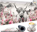 Extra Large Mouse Pad for Desk 35.4 X 15.7 Full Desk Pad for Keyboard and Mouse Mat Desktop Decor and Accessories XXL Mouse Pad for Home Office Mousepad Scottish Highland Cow