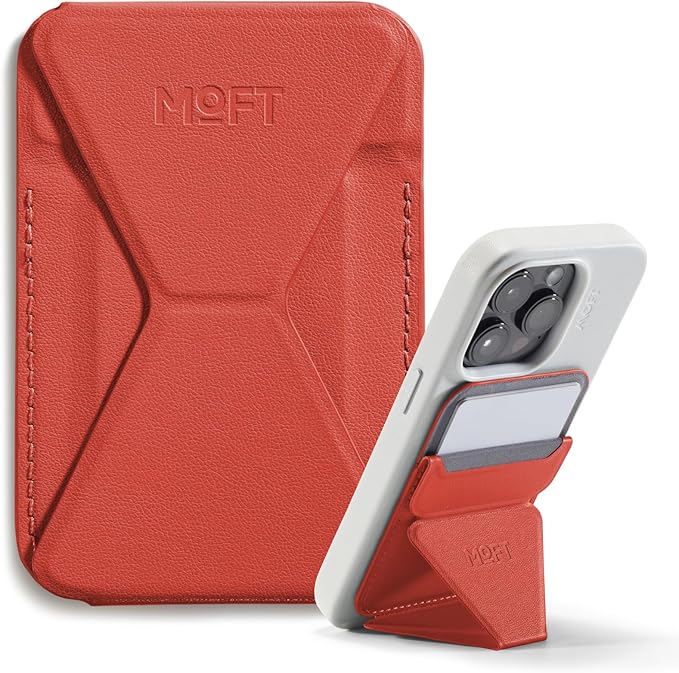 MOFT Magnetic Wallet Stand Compatible with iPhone 17/16/15/14/13/12 Series, Angle Adjustment & Magsafe Compatible MOVAS Phone Stand,Sunset