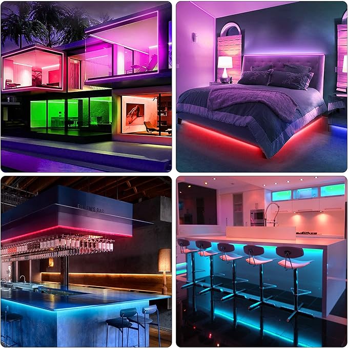 KEELIXIN LED Lights Music Sync RGB LED Strip Lights with APP & Remote Control
