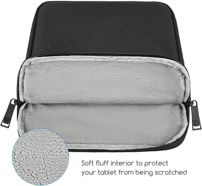 8 Inch Tablet Carrying Sleeve Bag Compatible with 8" Amazon Kindle Fire 8/Fire 8 Plus, 8.3" iPad mini 7 6/7.9" iPad mini 5 4 3 2 1, Samsung Galaxy Tab A7 Lite/Tab A Protective Tablet Case(Black)