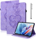 Case for iPad 6th / 5th Generation 9.7 Inch 2018/2017, iPad Air 2 Multi Angle Flip PU Leather Shockproof Case with Pencil Holder/Card Slots, Purple