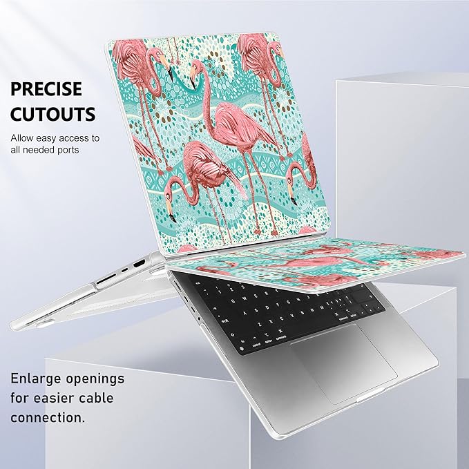 May Chen for 2026 MacBook Pro 14-inch M5 M4 M3 M2 M1 Pro/Max Chip, Release 2026 2025-2021, Model A3427 A3426 A3434 A3112 A3401 A3185, Plastic Hard Shell with Keyboard Cover, Flamingo