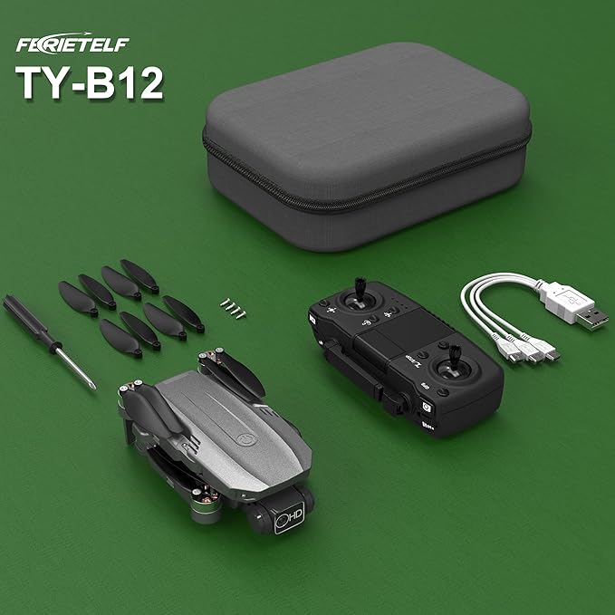 B12 Drone with Camera 4K, GPS Drone, Under 249g, RC Quadcopters with Follow Me. Brushless Motor, Smart Auto Return Home, Waypoint Fly, Lightweight and Foldable Quadcopters for Beginner