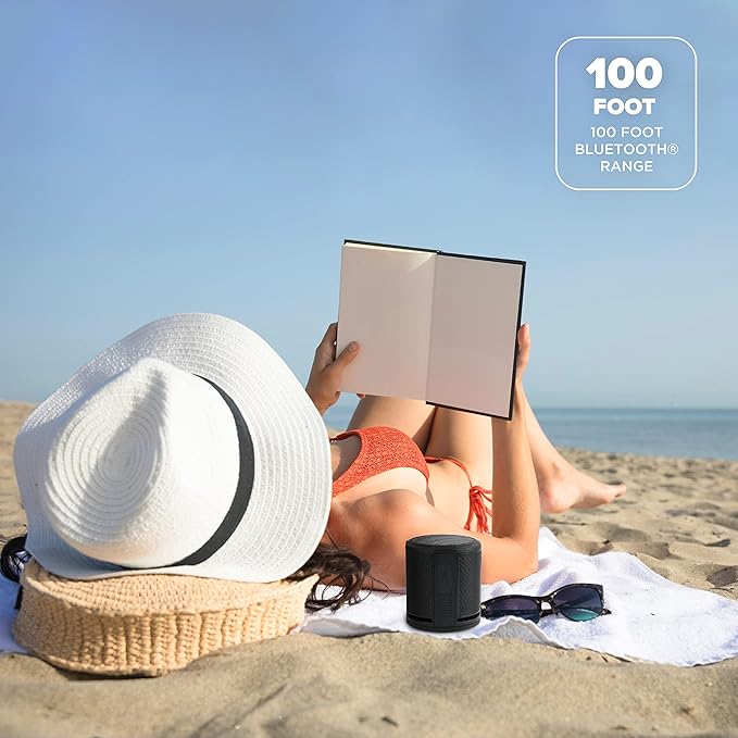 Altec Lansing HydraMicro - Waterproof Bluetooth Speaker, Lightweight & Portable Speaker for Travel & Outdoor Use, Black