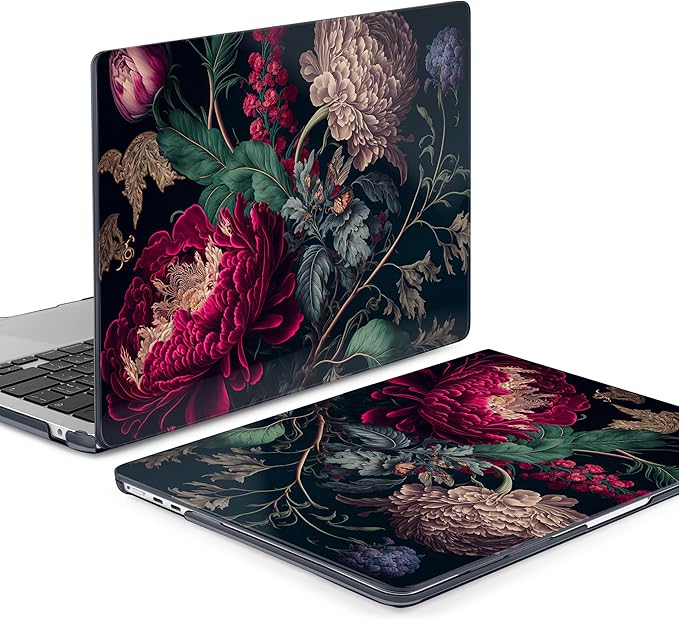 Batianda Premium Case for New MacBook Air 15 inch with M5 M4 M3 M2 Chip 2026 2025 2024 2023 Release, Designed Ultra-Slim Hardshell & Keyboard Cover & Screen Protector 4-in-1 Bundle, Vintage Flower
