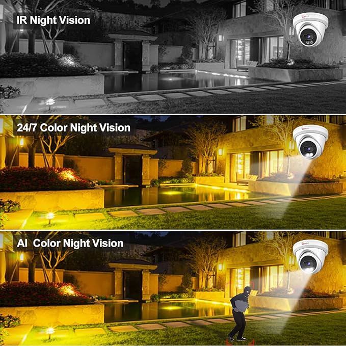 Anpviz 5MP PoE IP Camera, Smart Color Night Vision 100ft, Human & Vehicle Detection,Built-in Mic, 512GB SD Slot, PoE Security Camera Outdoor Indoor, IP66, NDAA Compliant (U Series)
