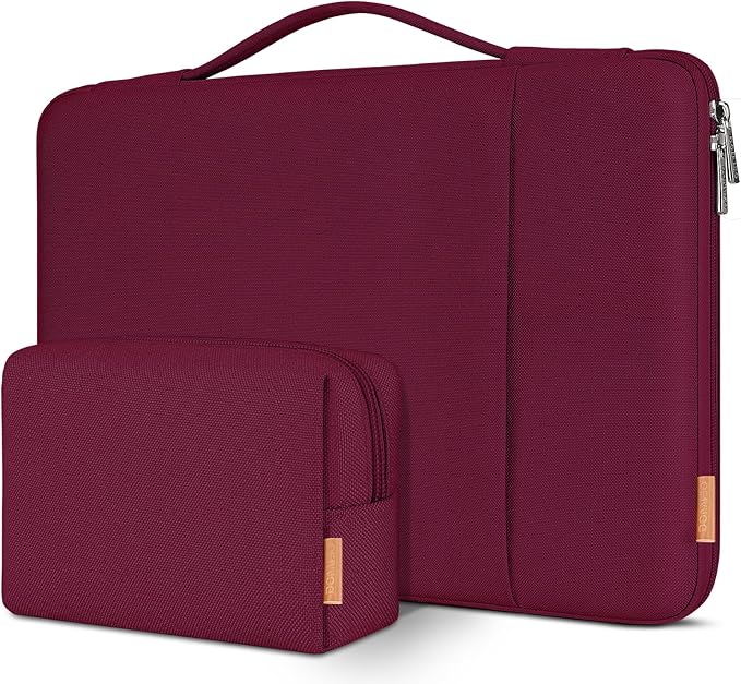 DOMISO Laptop Case Laptop Sleeve Cover for 16 inch MacBook Pro M4/M3/M2/M1 Pro/Max A3403 A3186 A2991 A2780 A2485 A2141,Compatible with 15.6 inch HP Lenovo Dell XPS 16 with Small Case,Wine