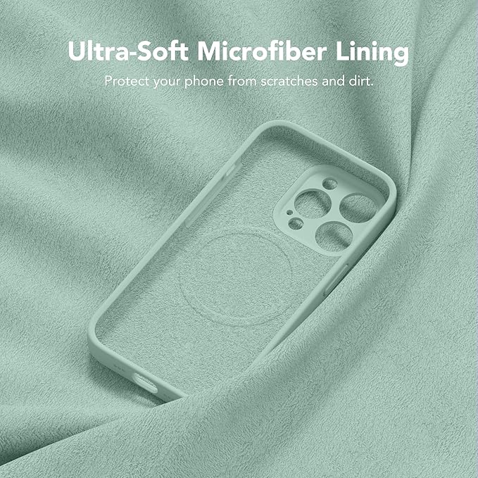 Magnetic for iPhone 13 Pro Case, Compatible with MagSafe, [Full Camera Protection][Screen Protector] Silicone Shockproof Protective Phone Case for iPhone 13 Pro 6.1", Mint