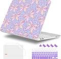 Case for 2026 MacBook Neo 13-inch Laptop with Liquid Retina Display, Release Model A3404, Sturdy Plastic Hard Shell Case + Keyboard Cover + Trackpad Film + Dust Plug, Leopard Bow