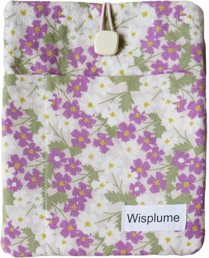 Padded eReader Sleeve Tablet Bag Pouch for Paperwhite, Colorsoft,Signature Edition, Voyage,Scribe/Kobo eReader,Floral Book Protector for Paperbacks and Small Hardcovers(Purple, Medium)