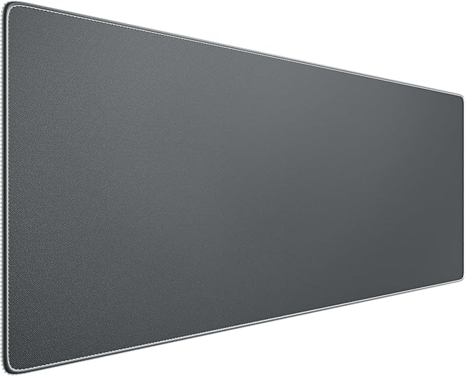 Reniteco Waterproof Large Gaming Mouse Pad with Durable Stitched Edges, Non-Slip Rubber Base, Grainy Jacquard Mouse Mat Desk Pad for Home Office Gaming, 27.6"x11.8"x0.12", Matte Gray